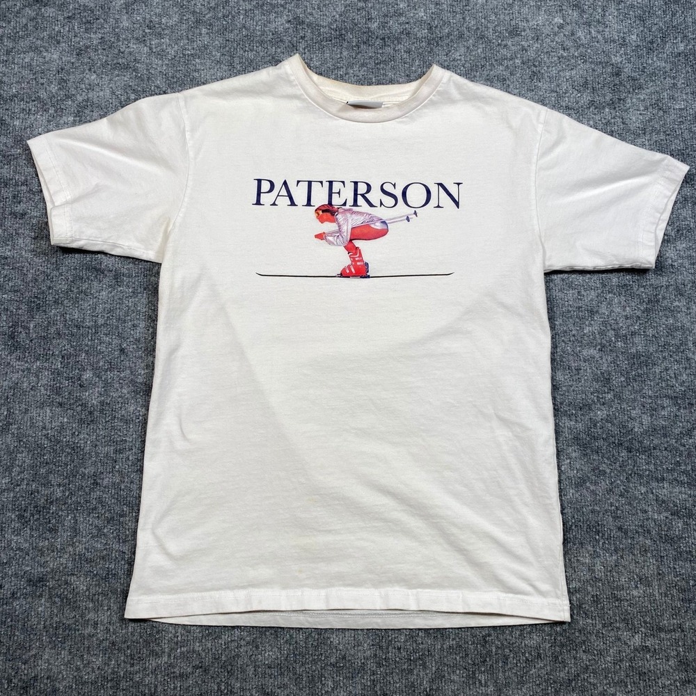 Paterson‎ League Mens White Ski Graphic T-Shirt Small Crew Neck Short Sleeve